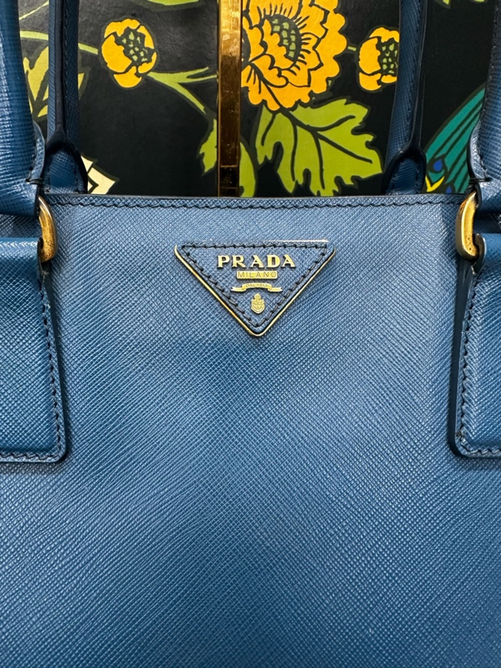 Prada Cobalto Saffiano Lux Galleria Double Zip Tote (C5) - Picture 7 of 17